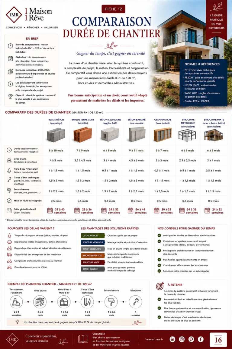Fiche 12 : comparaison durée de chantier