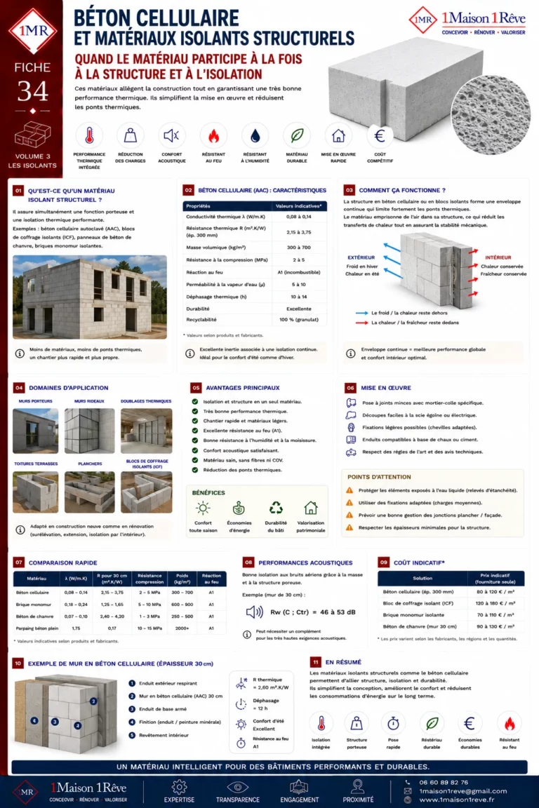 Fiche 34 : béton cellulaire et matériaux isolants structurels